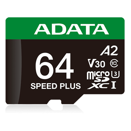 ADATA Speed Plus MicroSDXC 64GB UHS-I U3 V30 A2 + adapter 160/140 MB/s
