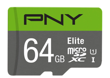 PNY Elite microSDXC 64GB, 100 MB/s, UHS-I U1 Class 10