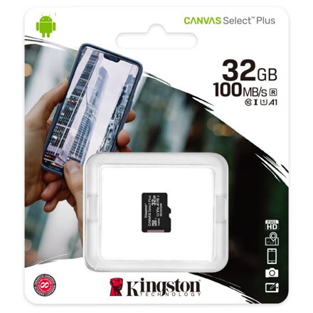Kingston 32GB microSDHC Canvas Select Plus A1 100MB/s  CL10 Card