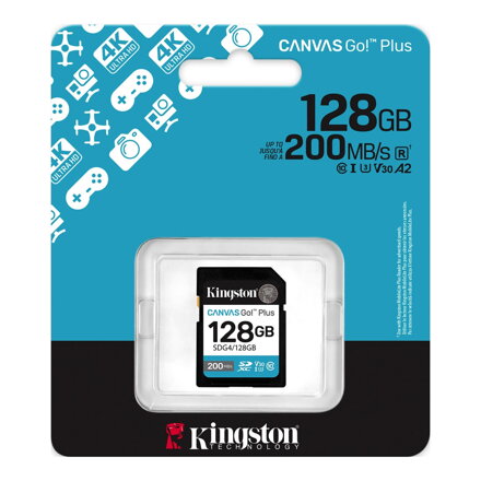 Kingston Canvas Go Plus 128 GB SDXC pamäťová karta UHS-I U3 200MB/s Class 10