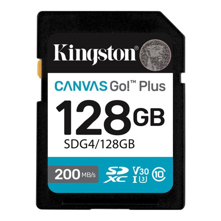 Kingston Canvas Go Plus 128 GB SDXC pamäťová karta UHS-I U3 200MB/s Class 10