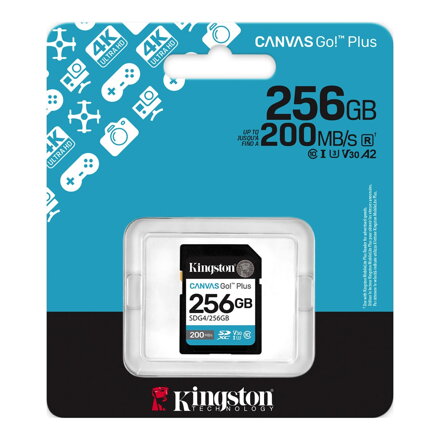 Kingston Canvas Go Plus 256 GB SDXC pamäťová karta UHS-I U3 200MB/s Class 10