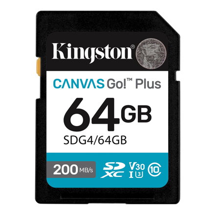 Kingston Canvas Go Plus 64 GB SDXC pamäťová karta UHS-I U3 200MB/s Class 10