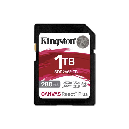 Kingston Canvas React Plus V60 SDXC 1TB Class 10 UHS-II U3 V60 280/150 MB/s