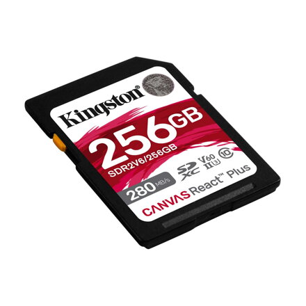Kingston Canvas React Plus V60 SDXC 256GB Class 10 UHS-II U3 V60 280/150 MB/s
