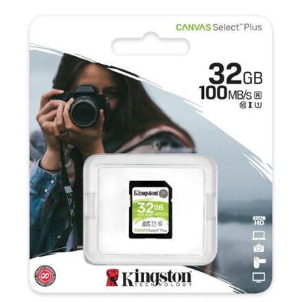 Kingston 32GB  SDHC Canvas Select Plus U1 V10 CL10 100MB/s 