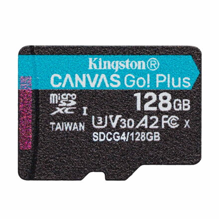 Kingston 128GB microSDXC memória kártya Canvas Go! Plus A2,U3,V30, 200/160MB/s
