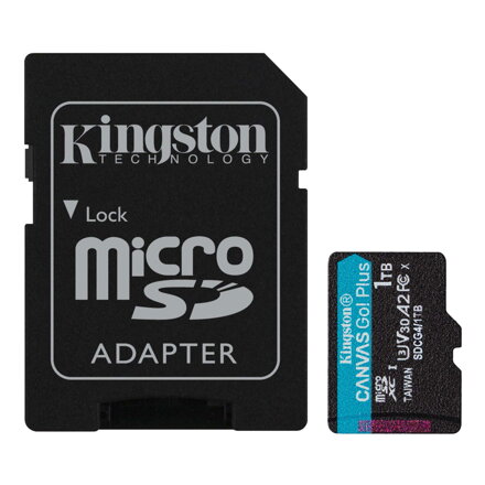 Kingston 1TB microSDXC Pamäťová karta Canvas Go! Plus UHS-I,U3,V30, A2, 200/160MB/s + adapter