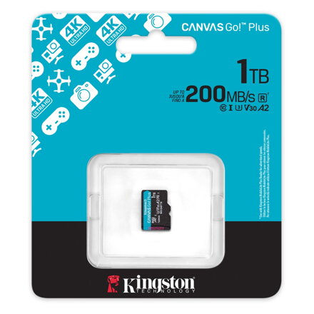 Kingston 1TB microSDXC Pamäťová karta Canvas Go! Plus UHS-I, U3, V30, A2 200/160MB/s