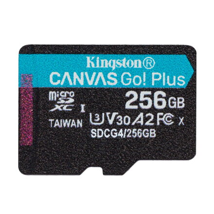 Kingston 256GB microSDXC Pamäťová karta Canvas Go! Plus UHS-I, U3, V30, A2 200/160MB/s