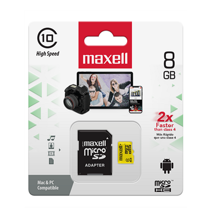 Maxell Micro SDHC 8GB Class 10+ adapter 