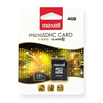 Maxell Micro SDHC 4GB Class 10+ adapter