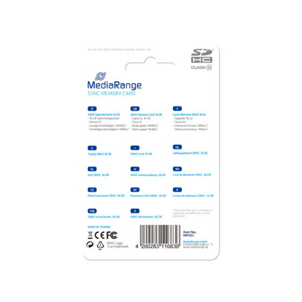 MediaRange SDHC 16GB class 10