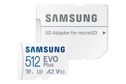 Samsung EVO Plus Micro SDXC 512GB + adapter UHS-I U3  Class 10 160 MB/s