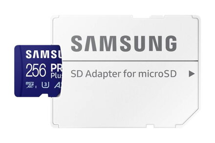 Samsung Micro SDXC karta 256GB PRO Plus + SD adapter MB-MD256SA/EU