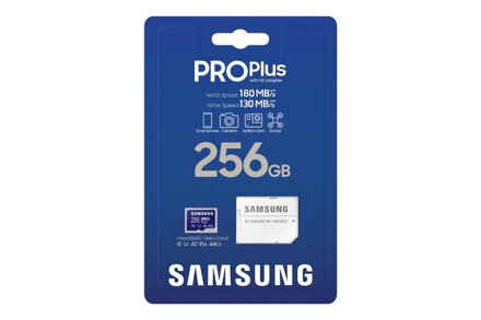 Samsung Micro SDXC karta 256GB PRO Plus + SD adaptér MB-MD256SA/EU