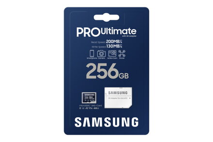 Samsung PRO Ultimate micro SDXC 256GB 200MB/s UHS-I U3  Class 10 + Adaptér