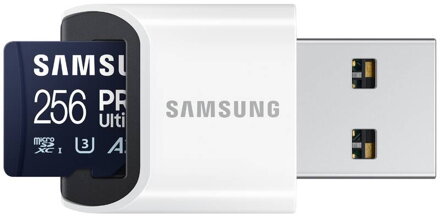Samsung PRO Ultimate micro SDXC 256GB+USB adaptér 200MB/s UHS-I U3  Class 10 