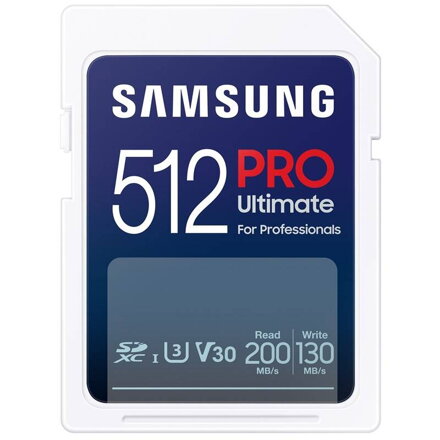 Samsung SDXC PRO Ultimate 512GB CLASS 10 UHS-I U3 V30 200/130 MB/s 