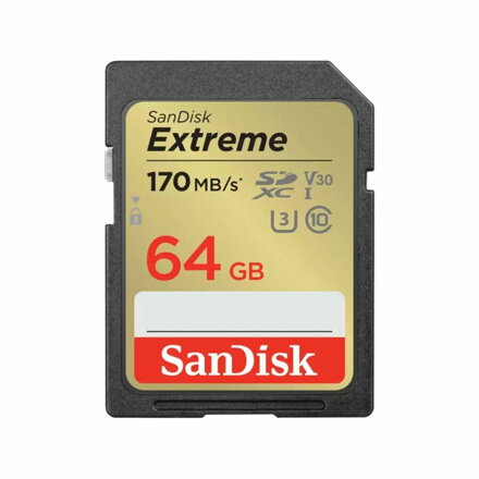 SanDisk Extreme SDXC 64GB UHS-I U3 V30 170/80 MB/s Class 10