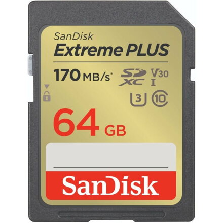 SanDisk Extreme PLUS SDXC 64GB class 10  UHS-I U3 V30 170/80 MB/s 