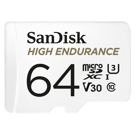 SanDisk High Endurance 64GB microSDXC pamäťová karta 100/40 MB/s, C10 U3 V30 + adaptér