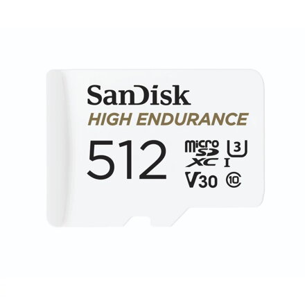 SanDisk High Endurance 512GB microSDXC pamäťová karta 100/40 MB/s C10, U3, V30, + adaptér