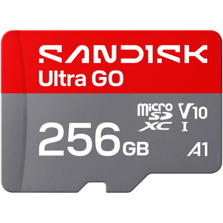 SanDisk microSDXC Ultra GO 256GB (UHS-I, V10, U1, C10, A1, 190 MB/s, Full Video HD)