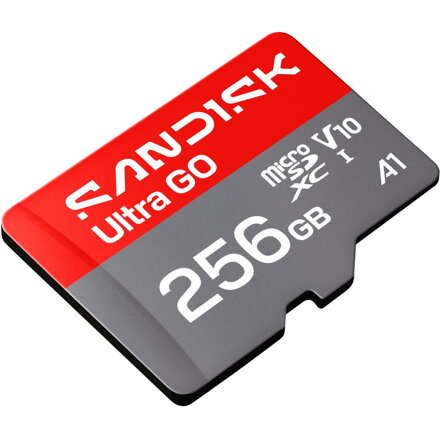 SanDisk microSDXC Ultra GO 256GB (UHS-I, V10, U1, C10, A1, 190 MB/s, Full Video HD)