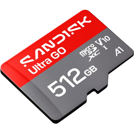 SanDisk microSDXC Ultra GO 512GB (UHS-I, V10, U1, C10, A1, 190 MB/s, Full Video HD)