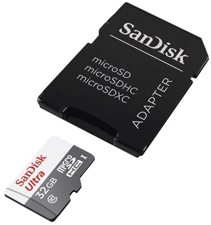 SANDISK Ultra 32GB microSDXC pamäťová karta 100MB/s Class 10 UHS-I + adaptér SANDISK Ultra 32GB microSDXC pamäťová karta 100MB/s Class 10 UHS-I + adaptér