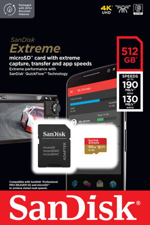  SanDisk Extreme microSDXC 512GB 190MB/s + adaptér