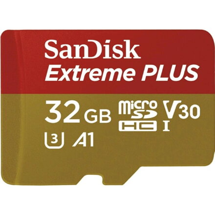 SANDISK Extreme Plus 32GB microSDHC pamäťová karta 100MB/s Class 10 UHS-I V30 + adapter
