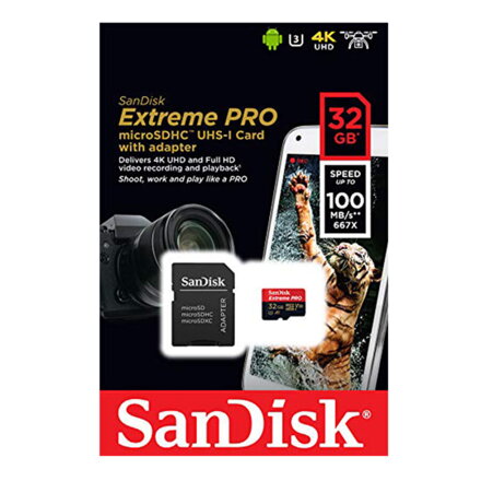 SanDisk Extreme PRO microSDHC 32GB 100MB/s + adapter