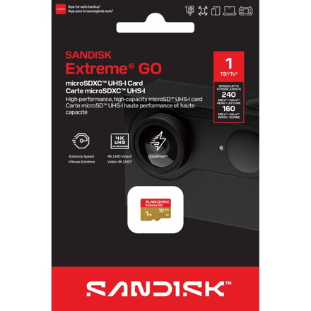 SanDisk Extreme GO microSDXC 1TB (UHS-I, 240MB/s / W160MB/s, 5K)