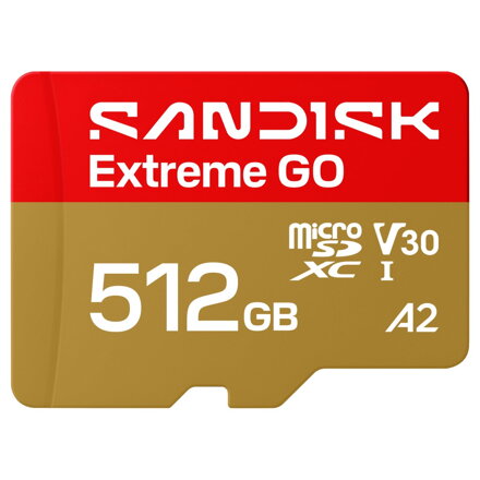 SanDisk Extreme GO microSDXC 512GB (UHS-I, 240MB/s / W160MB/s, 5K)