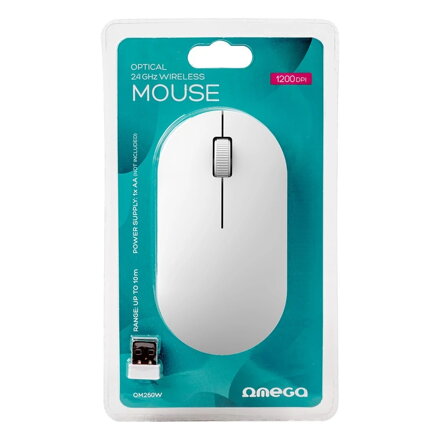 Omega Mouse OM-260W Wireless 1200 dpi bielá