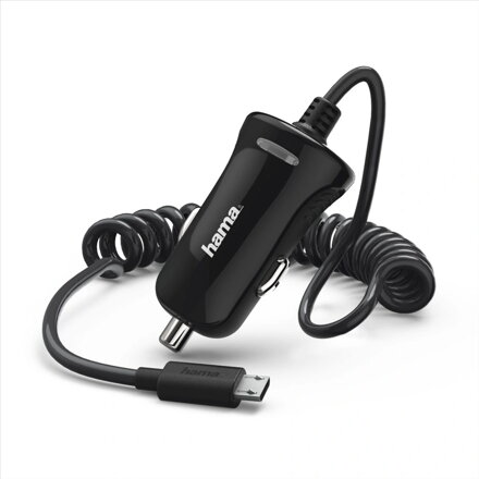 HAMA autós töltő kábellel, micro USB, 2,4 A fekete