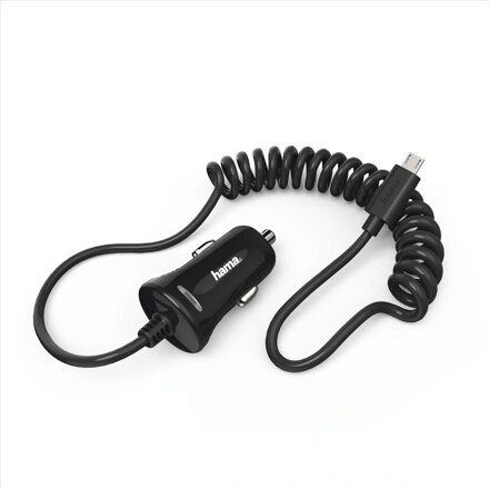 HAMA autós töltő kábellel, micro USB, 2,4 A fekete