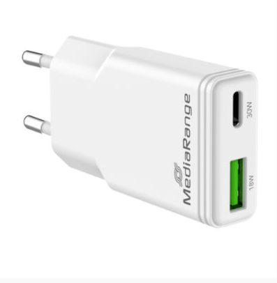 MediaRange 30W GaN rýchlonabíjačka 1x USB-A, 1x USB-C 