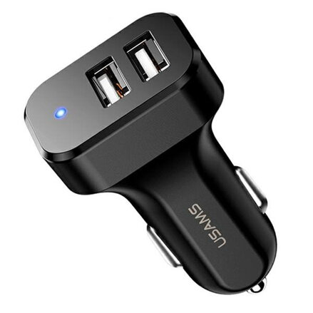 USAMS C13 autonabíjačka  2xUSB čierna 
