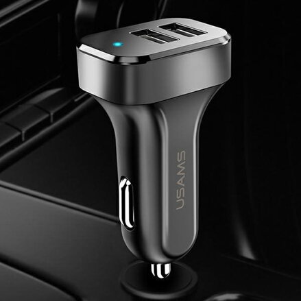 USAMS C13 autonabíjačka  2xUSB čierna 