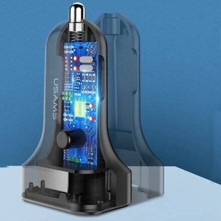 USAMS C13 autonabíjačka  2xUSB čierna 