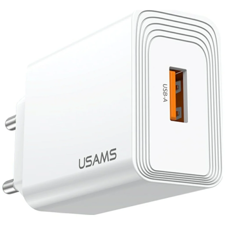 USAMS T69 nabíjačka 18W QC3.0, USB 2.1, biela