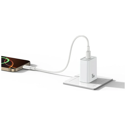 USAMS T69 nabíjačka 18W QC3.0, USB 2.1, biela