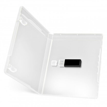 Blu-Ray obal 14 mm priehľadný, s držiakom na USB kľúč
