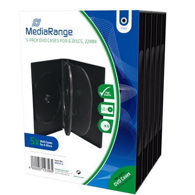 Mediarange DVD-Box 22mm for 6 Black *5Pack