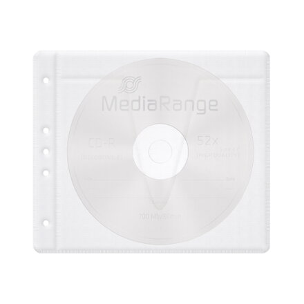 MediaRange Fleece sleeves for 2 discs White *50pcs