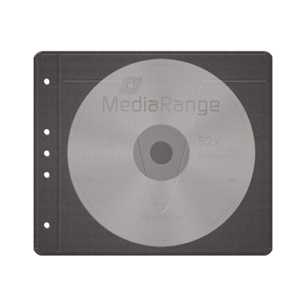 MediaRange Fleece sleeves for 2 discs Black *50pcs