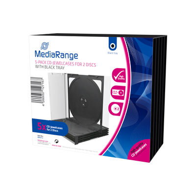 Mediarange CD-Box 10,4 mm Double Black Tray *5Pack